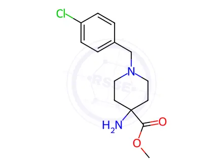 Chemical structure of Methyl 4-amino-1-(4-chlorobenzyl)piperidine-4-carboxylate DiHCl