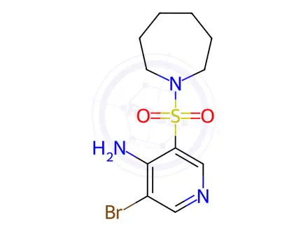 Chemical structure of 3-(Azepan-1-ylsulfonyl)-5-bromopyridin-4-amine