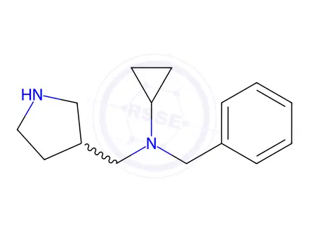 Chemical structure of N-benzyl-N-(pyrrolidin-3-ylmethyl)cyclopropanamine