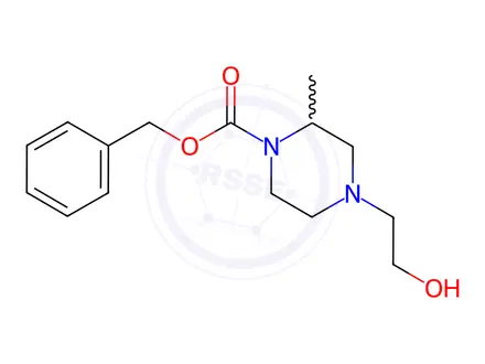 Chemical structure of 4-(2-Hydroxy-ethyl)-2-methyl-piperazine-1-carboxylic acid benzyl ester
