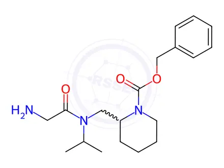 Chemical structure of Benzyl 2-((2-amino-N-isopropylacetamido)methyl)piperidine-1-carboxylate