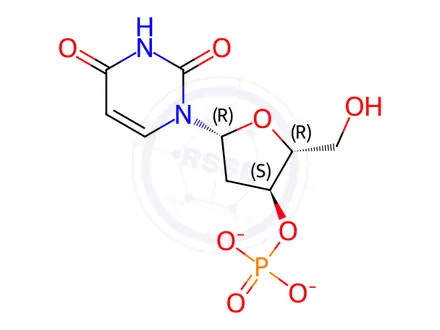 Chemical structure of 2'-Deoxyuridine-3'-Monophosphate disodiuM salt