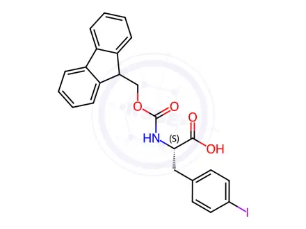 Chemical structure of Fmoc-p-iodo-Phe-OH