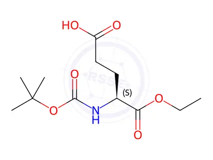 Chemical structure of (S)-4-((tert-Butoxycarbonyl)amino)-5-ethoxy-5-oxopentanoic acid