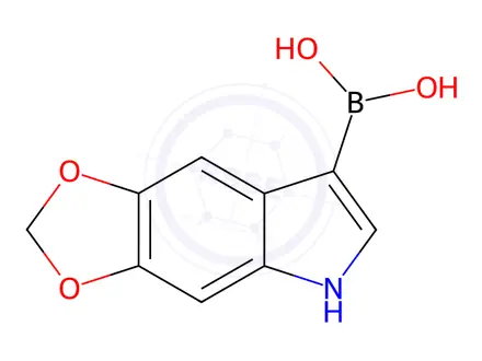 Chemical structure of (5H-[1,3]Dioxolo[4,5-f]indol-7-yl)boronic acid