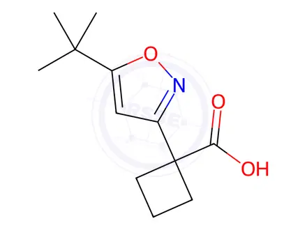 Chemical structure of 1-(5-(tert-Butyl)isoxazol-3-yl)cyclobutanecarboxylic acid