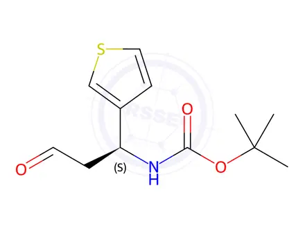 Chemical structure of tert-Butyl (S)-(3-oxo-1-(thiophen-3-yl)propyl)carbamate