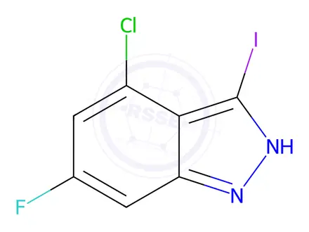 Chemical structure of 4-Chloro-6-fluoro-3-iodoindazole