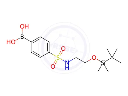 Chemical structure of (4-(n-(2-((Tert-butyldimethylsilyl)oxy)ethyl)sulfamoyl)phenyl)boronic acid