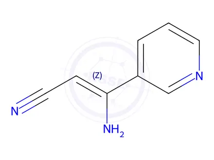 Chemical structure of (Z)-3-Amino-3-(pyridin-3-yl)acrylonitrile