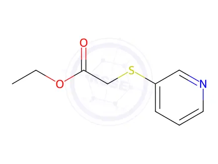Chemical structure of Acetic acid, (3-pyridinylthio)-, ethyl ester (9CI)