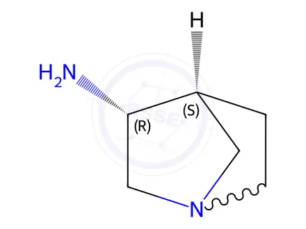 Chemical structure of (1R,3R,4S)-1-Aza-bicyclo[2.2.1]hept-3-ylamine hydrochloride