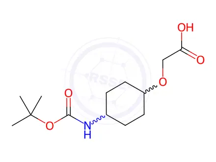 Chemical structure of 2-[(4-{[(tert-butoxy)carbonyl]amino}cyclohexyl)oxy]acetic acid