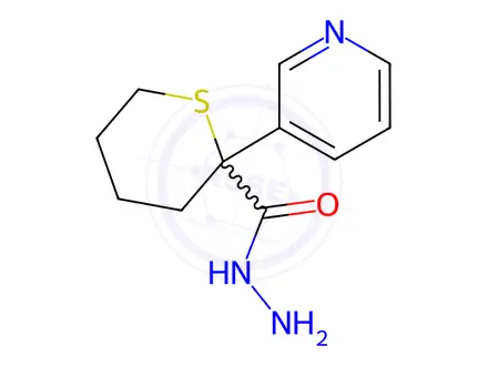 Chemical structure of 2-(Pyridin-3-yl)tetrahydro-2H-thiopyran-2-carbohydrazide