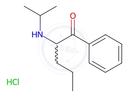 Chemical structure of α-Isopropylaminopentiophenone (hydrochloride)