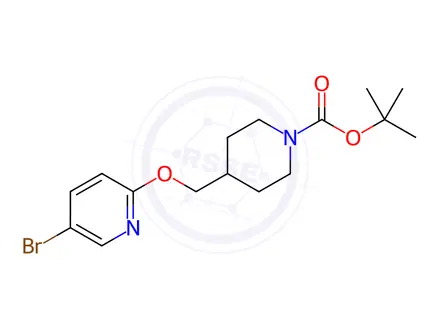 Chemical structure of Tert-butyl 4-(((5-bromopyridin-2-yl)oxy)methyl)piperidine-1-carboxylate