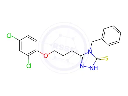 Chemical structure of 4-Benzyl-5-[3-(2,4-dichlorophenoxy)-propyl]-4H-1,2,4-triazole-3-thiol