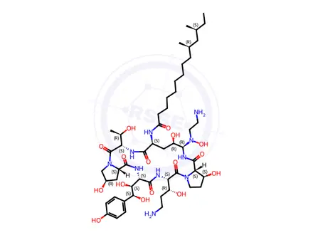 Chemical structure of Caspofungin Acetate Impurity 71 Monomer (N5-Hydroxylamino Caspofungin)
