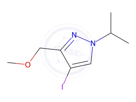 Chemical structure of 4-iodo-1-isopropyl-3-(methoxymethyl)-1H-pyrazole