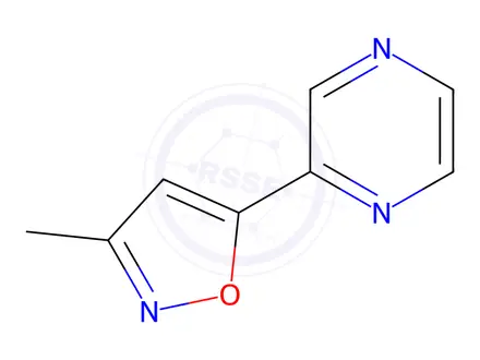 Chemical structure of Pyrazine, (3-methyl-5-isoxazolyl)-(9CI)