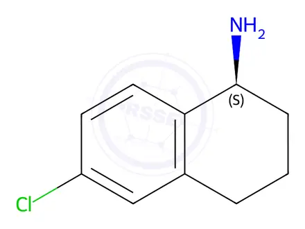 Chemical structure of (S)-6-Chloro-1,2,3,4-tetrahydronaphthalen-1-amine hydrochloride