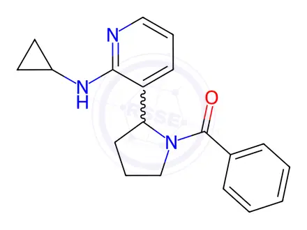 Chemical structure of (2-(2-(Cyclopropylamino)pyridin-3-yl)pyrrolidin-1-yl)(phenyl)methanone