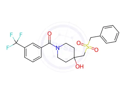 Chemical structure of (4-((Benzylsulfonyl)methyl)-4-hydroxypiperidin-1-yl)(3-(trifluoromethyl)phenyl)methanone