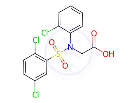 Chemical structure of 2-{2-chloro[(2,5-dichlorophenyl)sulfonyl]anilino}acetic acid