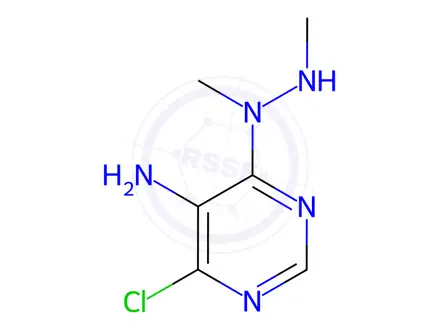 Chemical structure of 4-Chloro-6-(1,2-dimethylhydrazinyl)pyrimidin-5-amine
