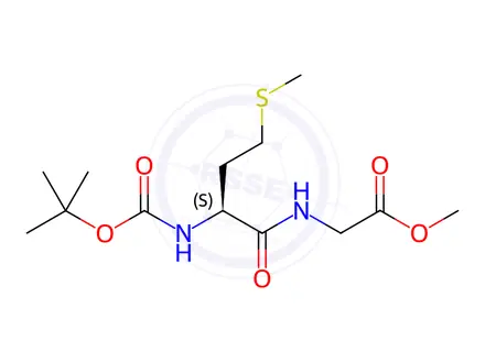 Chemical structure of Glycine, N-[(1,1-dimethylethoxy)carbonyl]-L-methionyl-, methyl ester