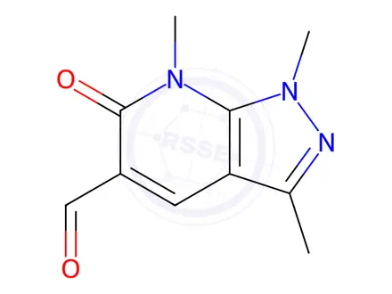 Chemical structure of 1,3,7-trimethyl-6-oxo-1H,6H,7H-pyrazolo[3,4-b]pyridine-5-carbaldehyde