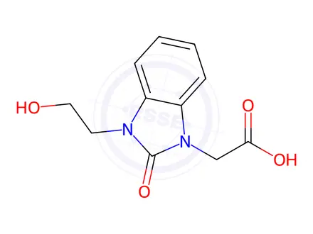 Chemical structure of 2-[3-(2-Hydroxyethyl)-2-oxo-2,3-dihydro-1H-benzimidazol-1-yl]acetic acid