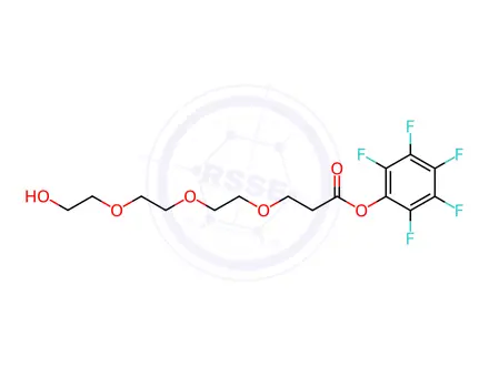 Chemical structure of Perfluorophenyl 3-(2-(2-(2-hydroxyethoxy)ethoxy)ethoxy)propanoate
