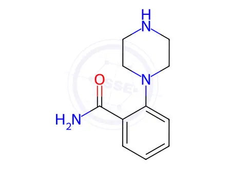 Chemical structure of 2-(Piperazin-1-yl)benzamide dihydrochloride