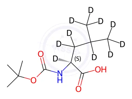 Chemical structure of L-Leucine-[D10]-N-t-BOC hydrate