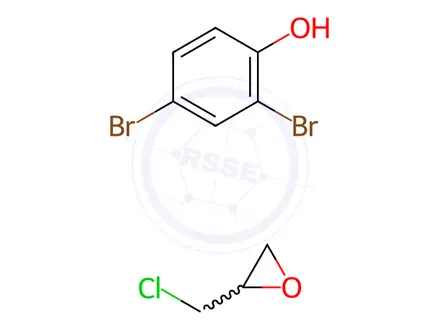Chemical structure of Phenol, 2,4-dibromo-, polymer with 2-(chloromethyl)oxirane