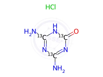 Chemical structure of Ammeline-13C3 Hydrochloride