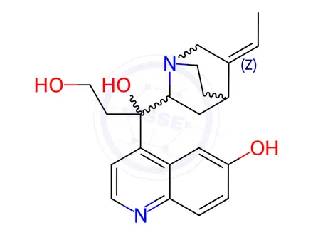 Chemical structure of Apoquinine, hydroxyethyl-, dihydrochloride
