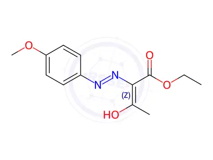 Chemical structure of Butanoic acid, 2-[2-(4-methoxyphenyl)diazenyl]-3-oxo-,ethyl ester
