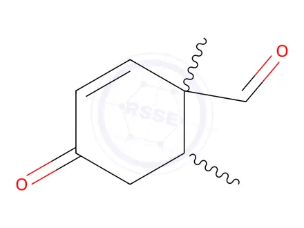 Chemical structure of 2-Cyclohexene-1-carboxaldehyde, 1,6-dimethyl-4-oxo-(9CI)