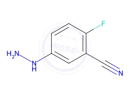 Chemical structure of Benzonitrile, 2-fluoro-5-hydrazino-(9CI)