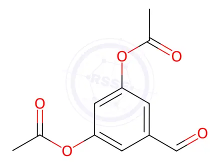 Chemical structure of Benzaldehyde, 3,5-bis(acetyloxy)-
