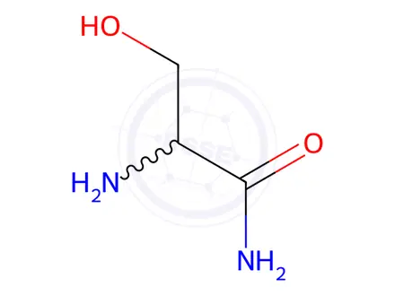 Chemical structure of 2-Amino-3-hydroxypropanamide hydrochloride
