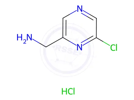 Chemical structure of (6-chloropyrazin-2-yl)MethanaMine hydrochloride