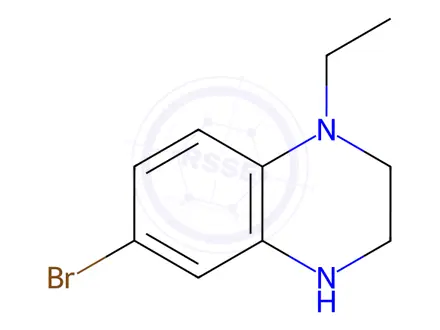 Chemical structure of Quinoxaline, 6-bromo-1-ethyl-1,2,3,4-tetrahydro-