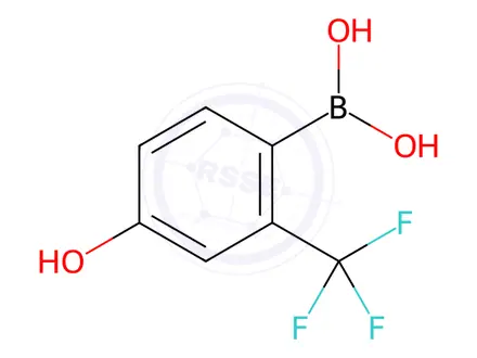 Chemical structure of (4-Hydroxy-2-(trifluoromethyl)phenyl)boronic acid