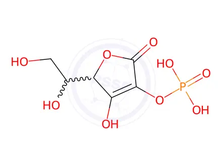 Chemical structure of L-Ascorbic acid 2-(dihydrogen phosphate) cyclohexanamine-
