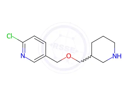 Chemical structure of 2-Chloro-5-(piperidin-3-ylmethoxymethyl)-pyridine dihydrochloride
