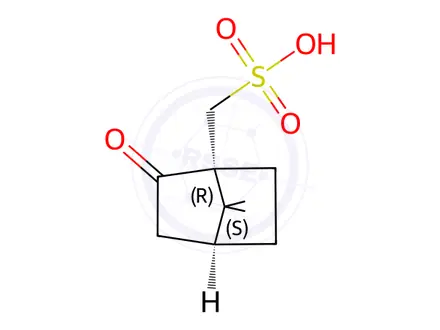 Chemical structure of (2S,6S)-2,6-dimethylmorpholine;[(1R,4S)-7,7-dimethyl-2-oxo-norbornan-1-yl]methanesulfonic acid