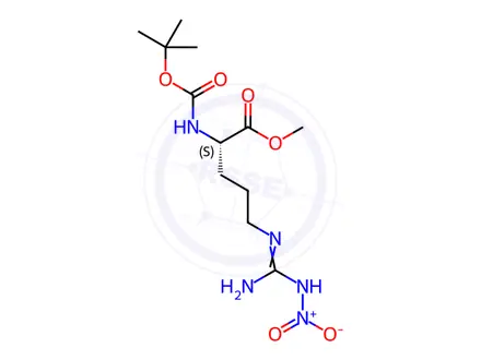 Chemical structure of L-Ornithine, N2-[(1,1-dimethylethoxy)carbonyl]-N5-[imino(nitroamino)methyl]-, methyl ester